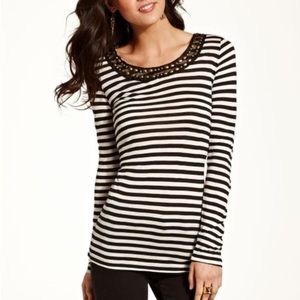 Jessica Simpson sexy ballet neck jersey knit top